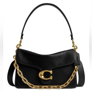 Coach Chain Tabby Brass/black Leather Small Shoulder Bag brand new